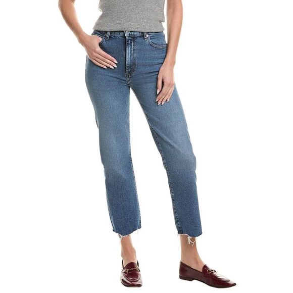 Frame Denim WomensThe Ruler Stash Crop Jean Blue